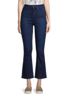 Paige Dark-Wash Flare Cropped Jeans