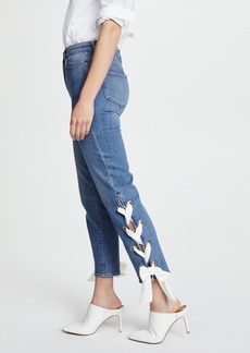 PAIGE Sarah Straight with Scarf Lace Up Jeans