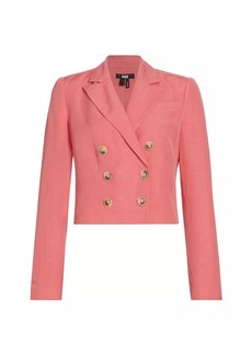 Paige Eclipse Double-Breasted Cropped Blazer