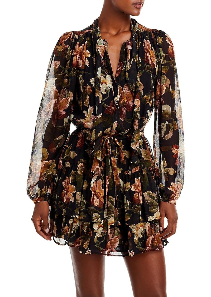 Paige Elynne Womens Silk Floral Print Shift Dress