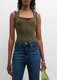 Paige Fosca Cable-Knit Tank Top 