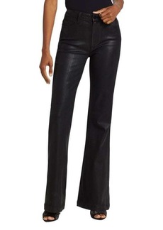 Paige Genevieve High Rise Coated Stretch Flare Jeans