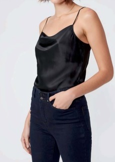 Paige Giovanna Silk Bodysuit In Black