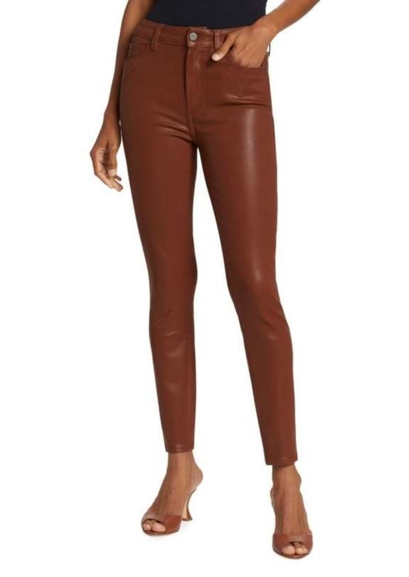 Paige Hoxton High-Rise Coated Skinny Ankle Jeans