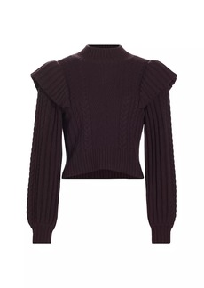 Paige Kate Cable-Knit Wool-Blend Crop Sweater