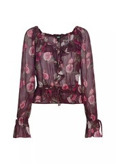 Paige Lanea Floral Silk Blouse