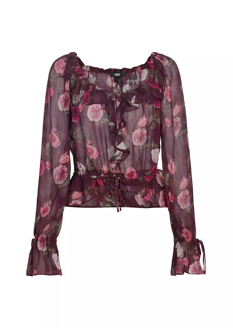 Paige Lanea Floral Silk Blouse