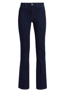 Paige Laurel Canyon High-Rise Pin-Tucked Flare Jeans