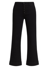 Paige Leenah High-Rise Button-Fly Wide-Leg Ankle Jeans