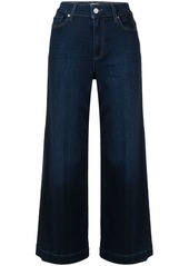 Paige logo-patch cropped jeans