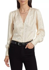 Paige Marielle Jacquard Silk Top