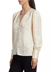 Paige Marielle Jacquard Silk Top