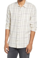 PAIGE Cooper Plaid Button-Up Shirt in White/Raw Silk at Nordstrom