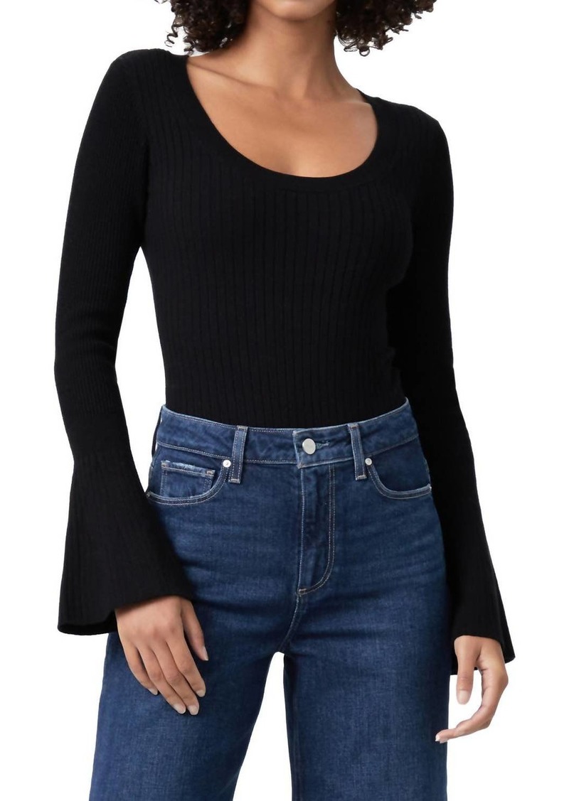 Paige Mimi Bell Sleeve Sweater Bodysuit In Black