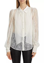 Paige Mindel Lace Tieneck Blouse