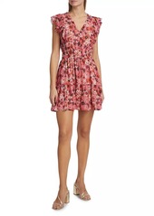 Paige Muriel Floral Silk Chiffon Minidress