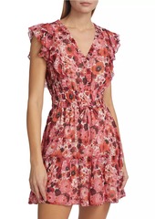 Paige Muriel Floral Silk Chiffon Minidress