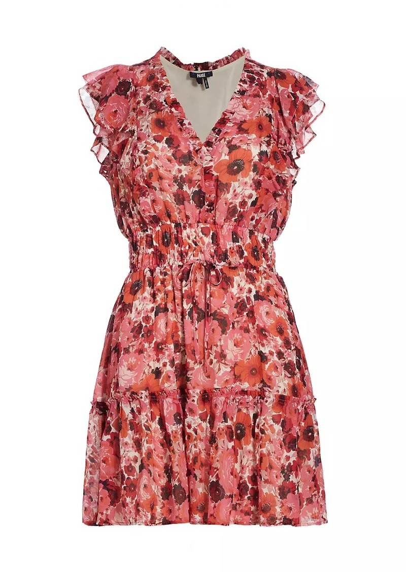 Paige Muriel Floral Silk Chiffon Minidress