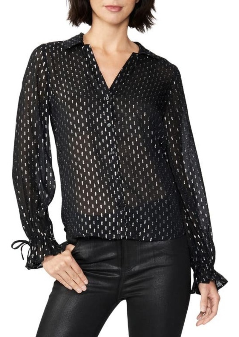 PAIGE Alinah Sheer Button-Front Blouse