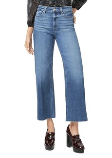 Paige Anessa High Rise Ankle Wide Leg Raw Hem Jeans in Painterly