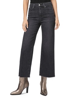 Paige Anessa High Rise Wide Leg Ankle Jeans in Black Lotus