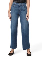 PAIGE Anessa High Waist Raw Hem Wide Leg Jeans