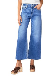Paige Anessa High Rise Wide Leg Ankle Jeans in Rock Show Distressed