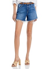 Paige Asher Frayed Hem Jean Shorts in Chillin Destructed
