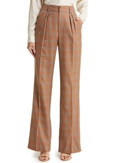 PAIGE Avedon Plaid Wide Leg Trousers in Bronze Dust Multi at Nordstrom