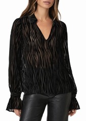 PAIGE Benet Sheer Animal Stripe Top