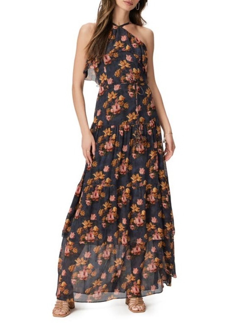 PAIGE Calypso Floral Tiered Silk Georgette Maxi Dress