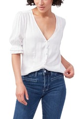 PAIGE Carinne V-Neck Blouse in White at Nordstrom