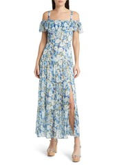 PAIGE Carmelia Floral Cold Shoulder Silk Maxi Dress