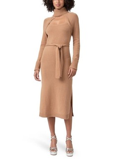 PAIGE Cherise Long Sleeve Cutout Turtleneck Wool Blend Maxi Dress