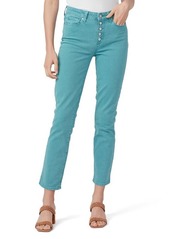 PAIGE Cindy Exposed Button Fly Straight Leg Jeans in Vintage Daytime Blue at Nordstrom