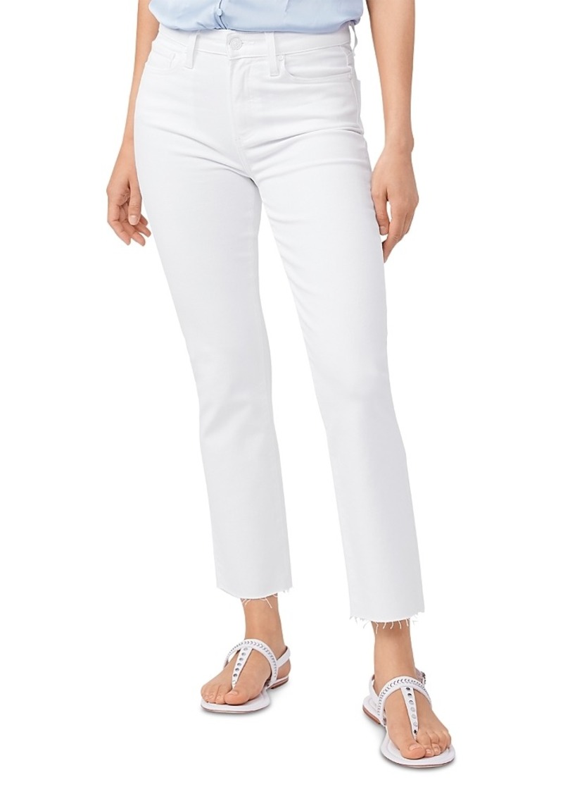 Paige Cindy High Rise Cropped Straight Jeans in Crisp White