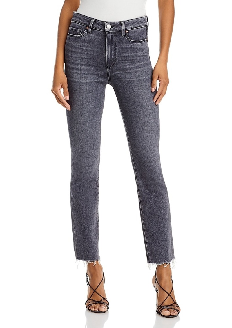 Paige Cindy High Rise Ankle Straight Jeans in Ash Black