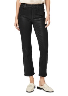 Paige Cindy High Rise Straight Leg Jeans in Black Fog Luxe Coating