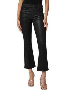 Paige Claudine Ankle Kick Flare Jeans in Black Fog Lux Coated