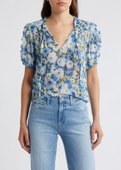 PAIGE Dandelion Tie Neck Silk Top