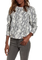 PAIGE Dayton Snakeprint Sweatshirt in Cream/Black at Nordstrom