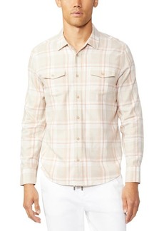 PAIGE Everett Plaid Flannel Button-Up Shirt in Clay Quartz at Nordstrom