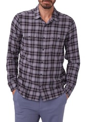 PAIGE Everett Slim Fit Plaid Button-Up Shirt in Black Canyon at Nordstrom
