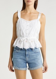 PAIGE Eyelet Button-Up Crop Camisole