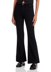 Paige Genevieve High Rise Flare Jeans in Black Shadow