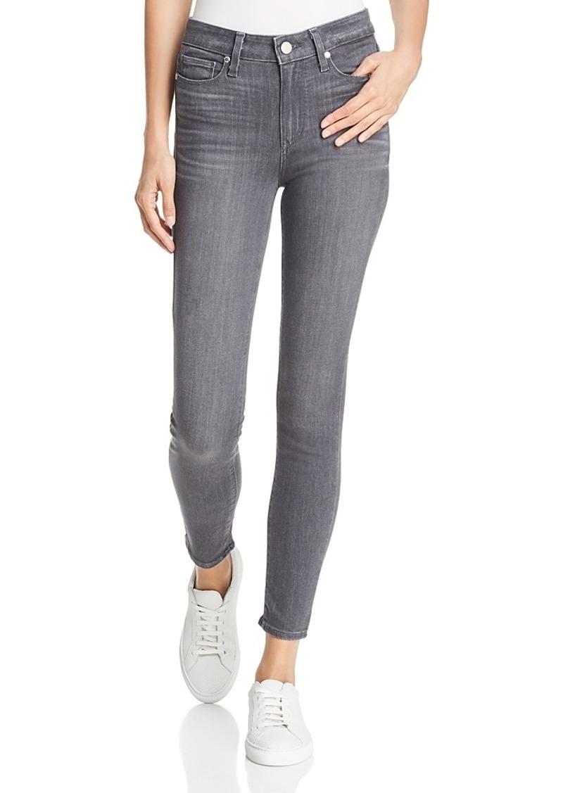 Paige Hoxton High Rise Ankle Skinny Jeans in Gray Peaks