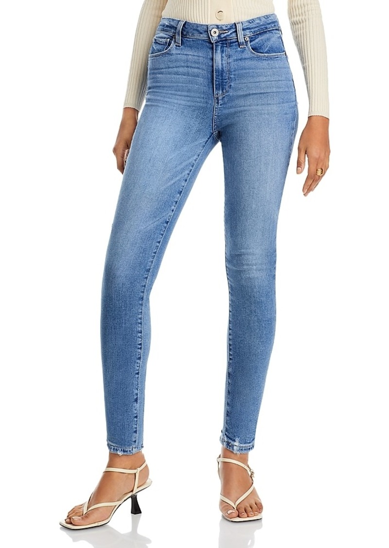Paige Hoxton High Rise Cropped Raw Hem Skinny Jeans in Atterberry