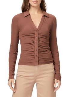 PAIGE Lafayette Center Ruched Knit Top