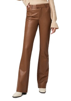 Paige Laurel Canyon High Rise Bootcut Trouser Faux Leather Jeans in Dark Argan