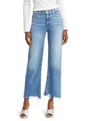 PAIGE Leenah Raw Hem High Waist Ankle Wide Leg Jeans